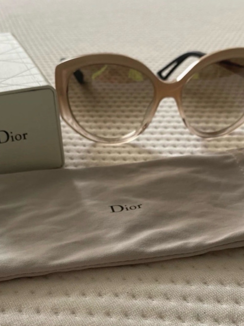 Dior Beige Gradient Cat-Eye Sunglasses